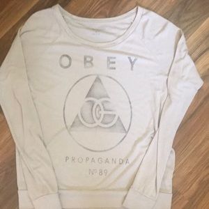 Obey tan longsleeve shirt